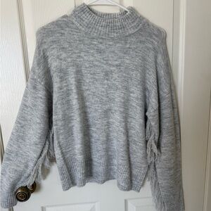 Olivia Sky Light Gray Turtleneck Sweater